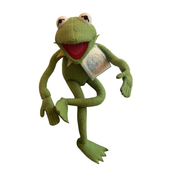 Vintage Eden Toys Kermit The Frog Plush Bendable Poseable Doll With Original Tag - Picture 2 of 8